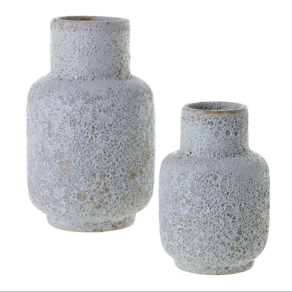 NWOT Textured Vase Mid Century Inspired - Stone Washed Blue